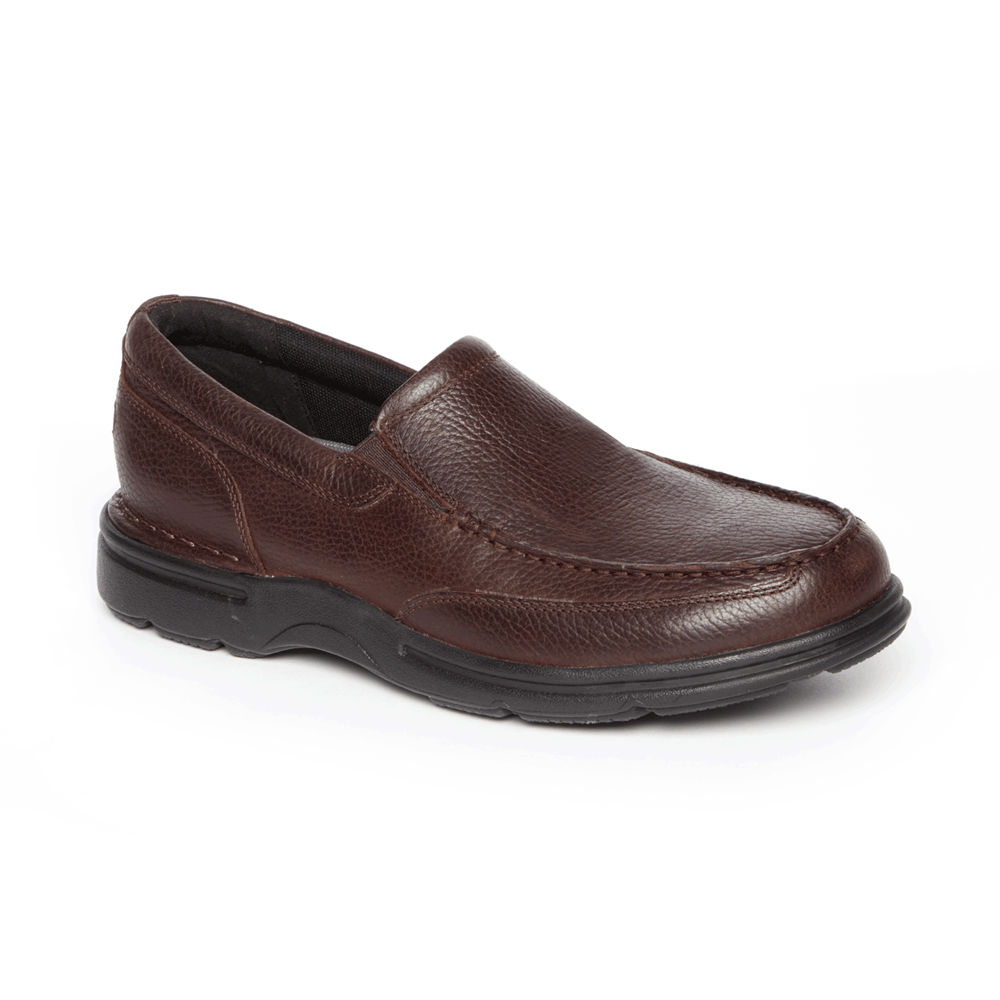 Rockport Mens ProWalker Eureka Plus - Slip-On Dark Brown - JYO734520